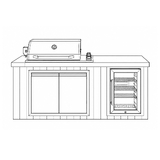 Bossworx Outdoor Kitchen SS Grill with SS Door - BDIODK2TSS-CU-AU