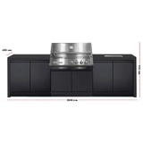 Crossray Premium Xplor Outdoor Kitchen with 304SS under bench sink & cover - GD4KB-08