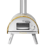 Piccolo Pizza Oven with Rotating Floor - Tuscan Sun - Includes Stand, Cover, Peel & Laser Thermometer - PPOTS-WT