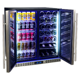 Schmick Under Bench Beer And Wine Dual Zone Stainless Steel Heated Glass Bar Fridge - Model SK198D-HD