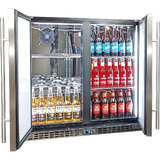 Schmick Twin Door Quiet Running  Solid Stainless Door Energy Efficient Bar Fridge Model SK246-SD