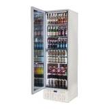 Schmick Classy White Upright Heated Glass 1 Door Bar Fridge - Model SK422L-W-HD