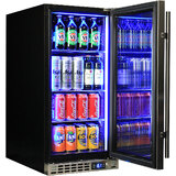 Schmick Stainless Quiet Running Front Venting Under Bench Heated Glass Door Bar Fridge Model SK92R-HD