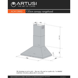 Artusi 120cm Canopy Outdoor BBQ Rangehood - ACH12BBQ