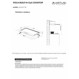 Artusi 90cm Maximus Series Stainless Steel Gas Cooktop - AGH91XFFD