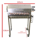Cyprus Grill NEW with height adjustment Stainless Steel BBQ Spit Rotisserie - With Hood 