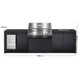 Crossray Premium Xplor Outdoor Kitchen with Single Door Fridge and under bench sink & cover - GD4KB-10