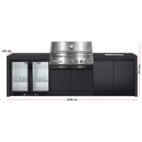 Crossray Premium Xplor Outdoor Kitchen with Double Door Fridge and under bench sink & cover - GD4KB-12