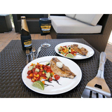 Man Law Heavy Duty 3 Piece Stainless Steel BBQ Set, Includes Fork, Tongs, & Spatula in a Box