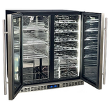 Schmick Under Bench Beer And Wine Dual Zone Stainless Steel Heated Glass Bar Fridge - Model SK198D-HD