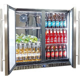 Schmick Twin Door Quiet Running  Solid Stainless Door Energy Efficient Bar Fridge Model SK246-SD