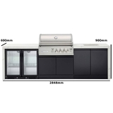 Crossray Premium 4B Gas BBQ Outdoor Kitchen w/ double fridge & sink - TC4KP-16