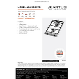 Artusi 30cm Maximus Series Natural Gas Stainless Steel Cooktop - AGH30XFFD