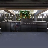 Large View Gasmate Nova MK2 Graphite 6 Burner (NG) BBQ Outdoor Kitchen - BQ29NGFB-BUNDLE