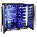 Schmick Under Bench Beer And Wine Dual Zone Stainless Steel Heated Glass Bar Fridge - Model SK198D-HD