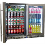 Schmick Twin Door Quiet Running Stainless Steel Heated Glass Door Bar Fridge Model SK206-HD - Low Height