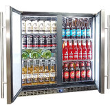 Schmick Twin Door Quiet Running  Solid Stainless Door Energy Efficient Bar Fridge Model SK246-SD
