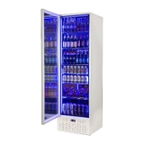 Schmick Classy White Upright Heated Glass 1 Door Bar Fridge - Model SK422L-W-HD