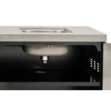 Crossray Kitchen BBQ Burner Double side cabinets with 1 x flat benchtop, under bench sink and Double Black fridge 
