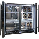 Schmick Twin Door Quiet Running  Black Triple Glazed Glass Door Bar Fridge Model SK246-B
