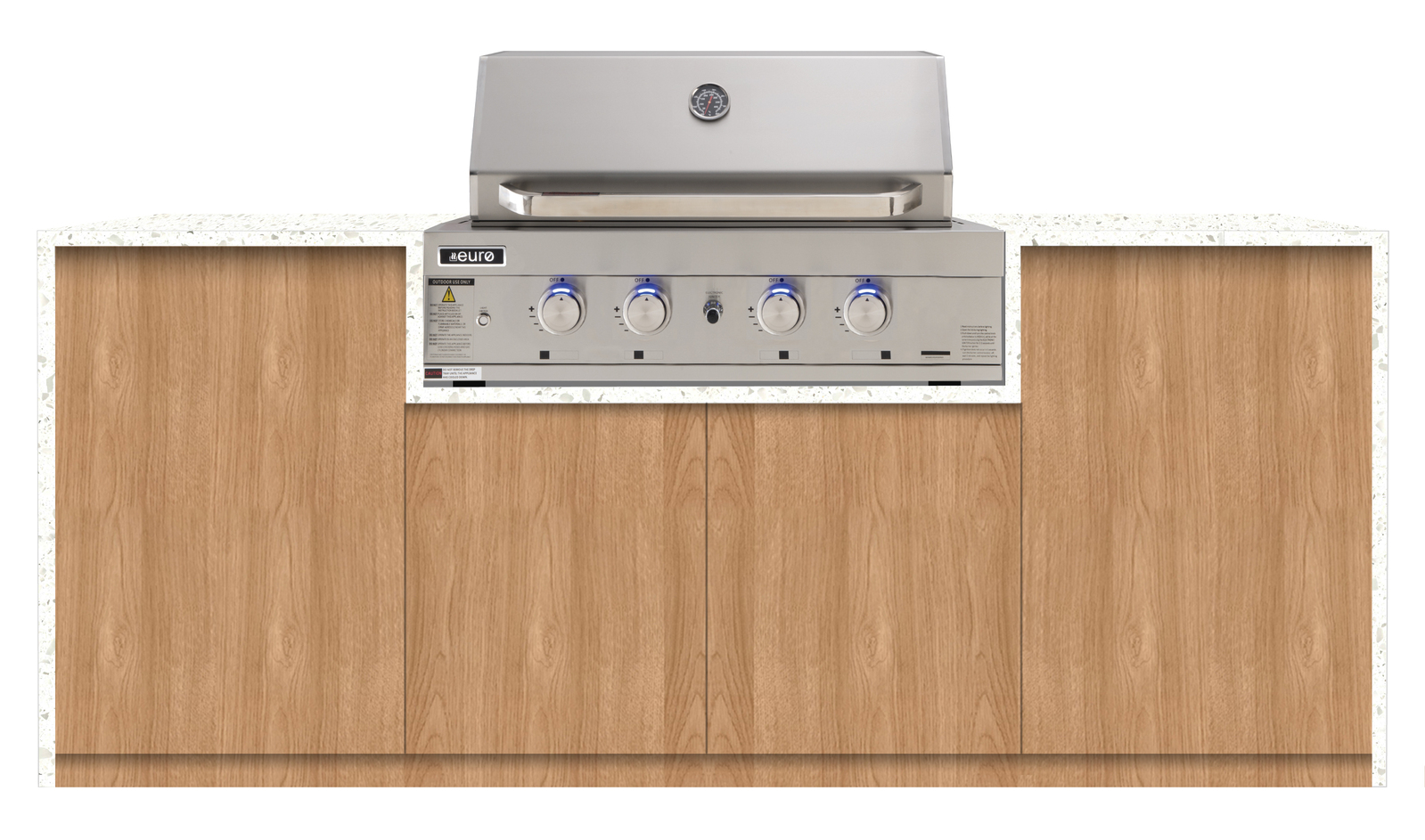 Euro Appliances BASINO 2.2m long - with 900mm BBQ + cabinetry +  20mm stone benchtop - BASINO