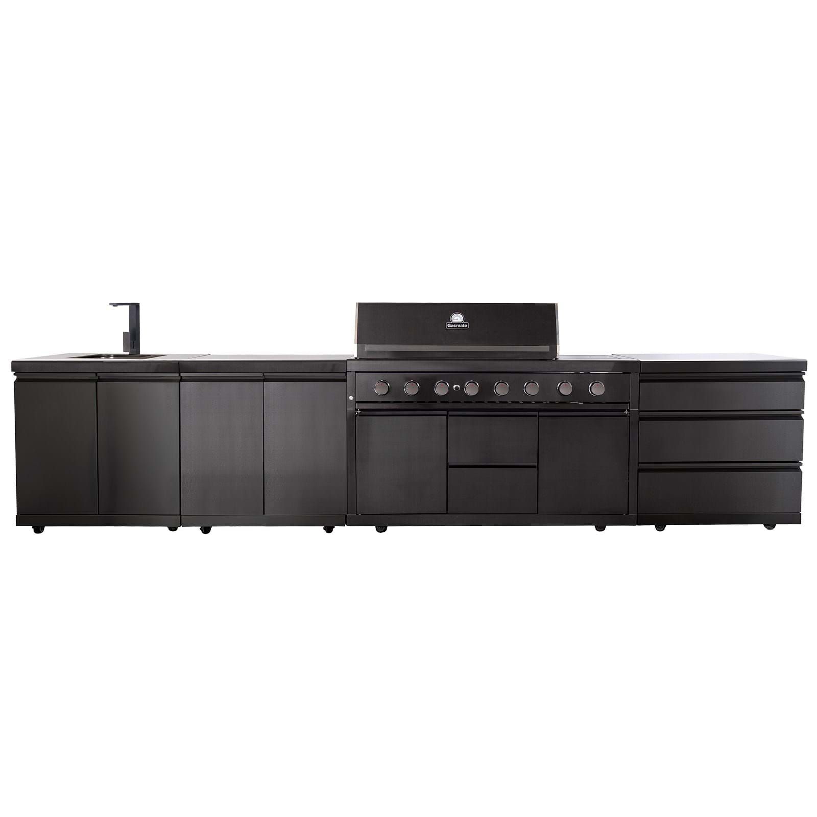Gasmate Nova MK2 Graphite 6 Burner (NG) BBQ Outdoor Kitchen - BQ29NGFA-BUNDLE