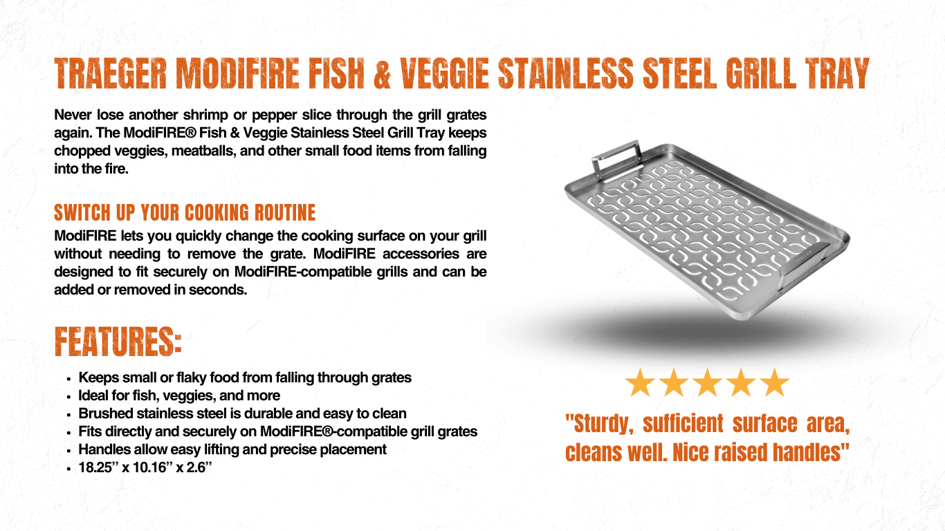 Traeger Modifire Fish & Veggie Stainless Steel Grill Tray