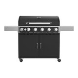 Gasmate Quasar 6B Trolley BBQ with Solid Hood & Side Brn