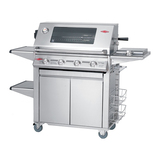 Signature 3000S Stainless Steel 4 Burner BBQ & Trolley w/ Side Burner, Cast Iron Burners & Grills - BS19750