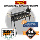 Cyprus Grill Deluxe Auto (Black) Souvla Package Deal with 13kg Motor - CG0704A