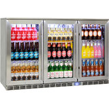 Rhino Glass 3 Door Alfresco Outdoor Bar Fridge All Stainless Energy Efficient Alfresco 330L