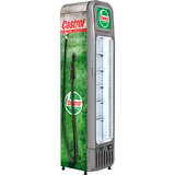 Schmick Castrol Fuel Pump Skinny Glass Door Upright Cool Retro Bar Fridge - SK135-FP-CASTROL