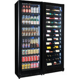 Upright Slim Depth Quiet Running Glass Front Beer And Wine Fridge With 5 x LED Colour Options