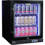 Schmick Quiet Running Front Venting Black  Under Bench Glass Door Bar Fridge Model SK86-B