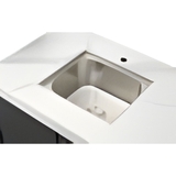 Crossray Sink top - Waterfall Sintered stone Benchtop - (White) - TCK-WWSINKTOP