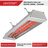 HEATSTRIP 2400W, 240V, 50Hz, 10A, IPX55 Max Electric Infra-red Heaters (THX Series)