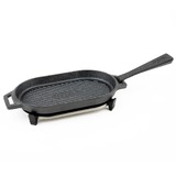 Ooni Cast Iron Grizzler Griddle Pan with Removable Handle & Stainless Steel Trivet