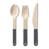 Eco SouLife Wooden Coloured Cutlery 24PC Set - Grey