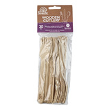 Eco Soulife Wooden Cutlery Forks - 20pc