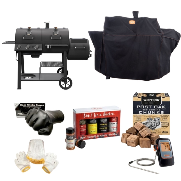  Oklahoma Joe’s Canyon Combo Gas/Coal Offset Smoker Ultimate Starter Bundle - 25203118-BUN