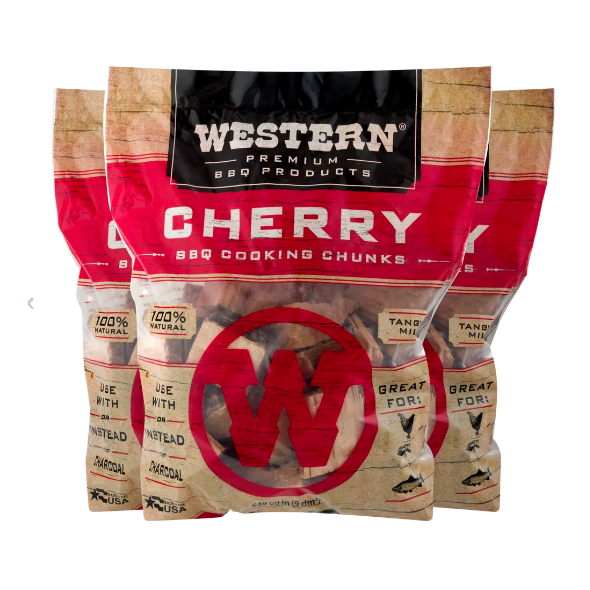 Western Cherry Smoking Wood Chunks - Made in the USA - 28081