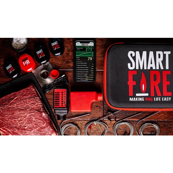 Smartfire Flame - Kamado version Super Summer Controller Pack with 4 probes, adaptor, storage case & 4 winders, Flame - 9032896040_KAMADO