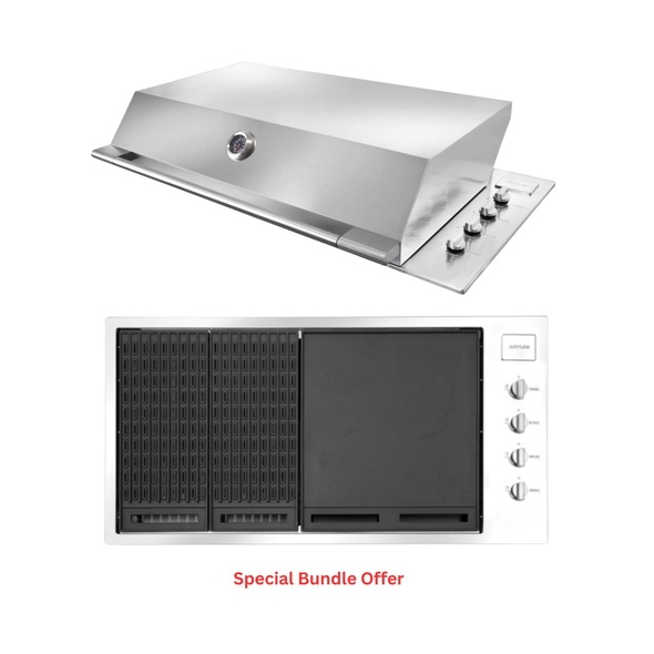 Artusi 104cm Built-In Gas BBQ AS316 Stainless Steel & Marine Grade Hood Bundle – ABBQM-Bun