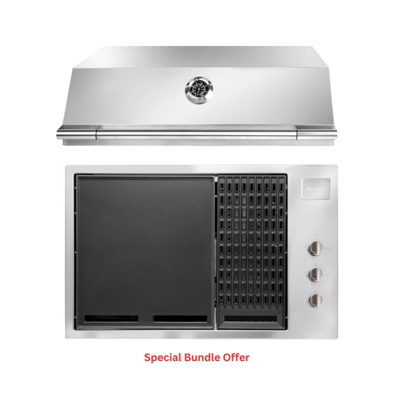 Artusi 80cm Built-In Gas Stainless Steel BBQ & Roasting Dome Hood Bundle - ABBQM2-Bun 