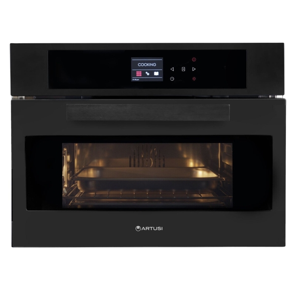 Artusi 60cm Built In Combination Steam Oven Matte Black - ACS45MB