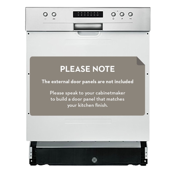 Artusi 60cm Semi-integrated Stainless Steel Dishwasher - ADWSI601X