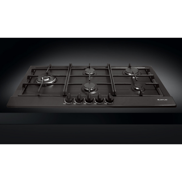 Artusi 90cm Natural Gas Cooktop Matte Black - AGH91MB