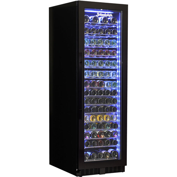 Schmick Upright Black Glass Door Wine Refrigerator Model BD425W-B