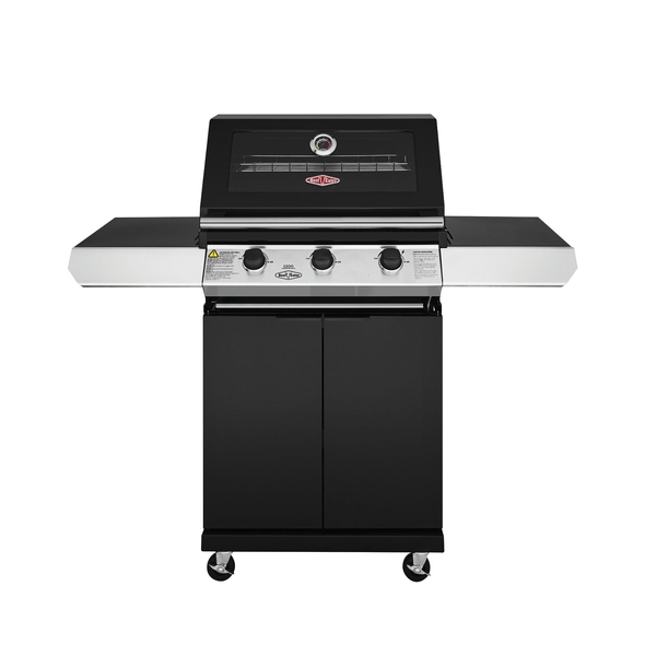 1200 Series 3 burner BBQ & Trolley, Black Enamel - BMG1230BB