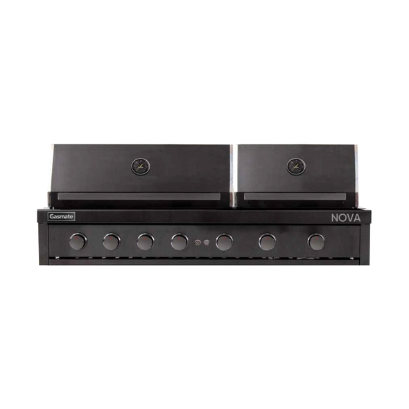 Gasmate Nova MK2 Graphite 6 Burner Twin Hood Built-In BBQ - LPG